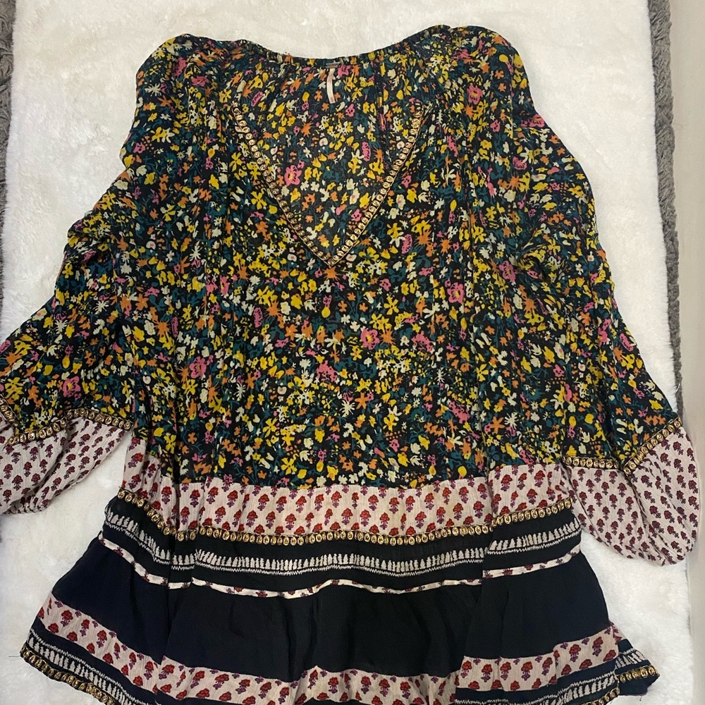free people tunic black and gold